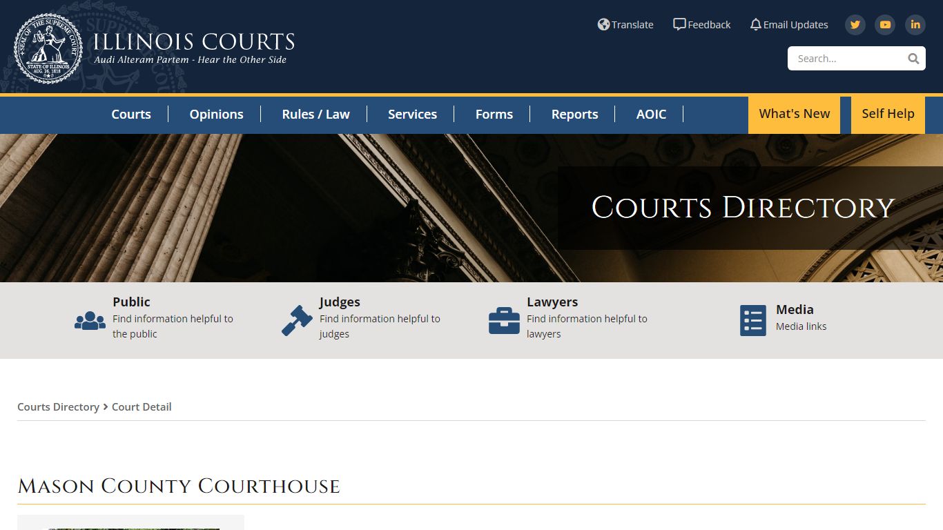 Mason County Courthouse - State of Illinois Office of the Illinois Courts